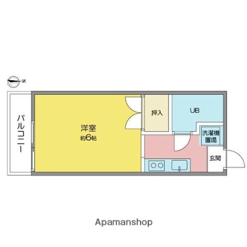 シティハイム大橋2(1K/2階)の間取り写真