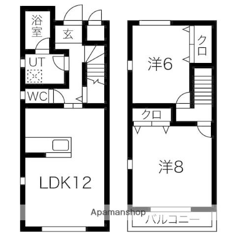 スマイルM&E 東館(2LDK/1階)の間取り写真
