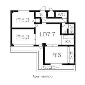 リバティーレジデンス(3LDK/4階)の間取り写真