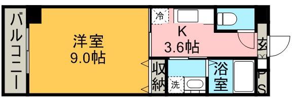 CAMELOT(1K/2階)の間取り写真