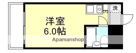 ソレイユ豊田(ワンルーム/4階)の間取り写真