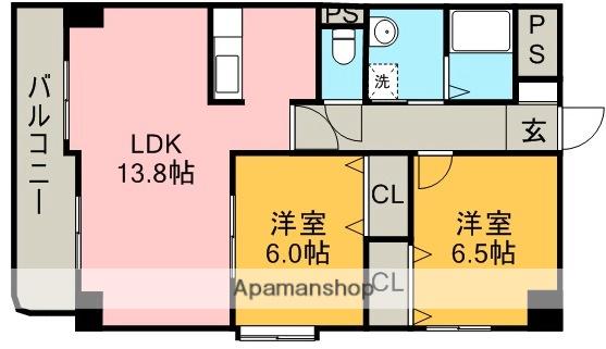 梅坪丸太マンション(2LDK/2階)の間取り写真