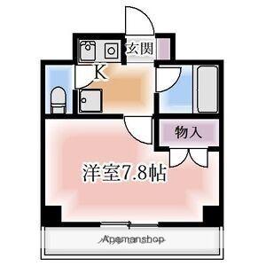 名鉄豊田線 梅坪駅 徒歩19分 4階建 築33年(1K/4階)の間取り写真