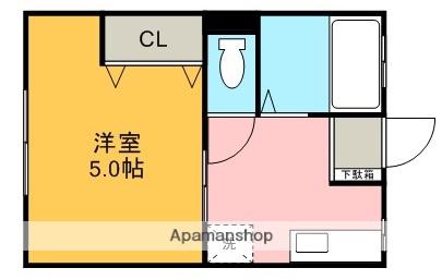 ルネッサンス山本(1DK/1階)の間取り写真