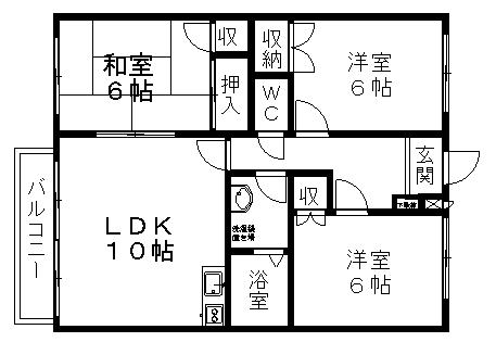 フルレゾン三好ヶ丘(3LDK/1階)の間取り写真
