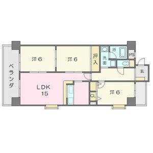 ファミーユDAISHIN(3LDK/7階)の間取り写真