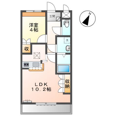 グレースコート(1LDK/1階)の間取り写真