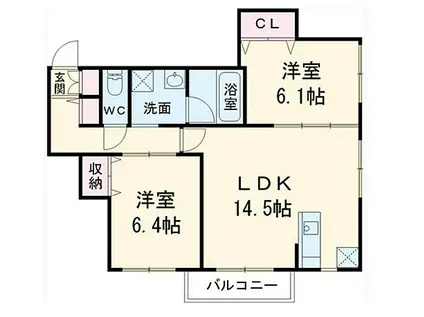 アヴェニール(2LDK/2階)の間取り写真