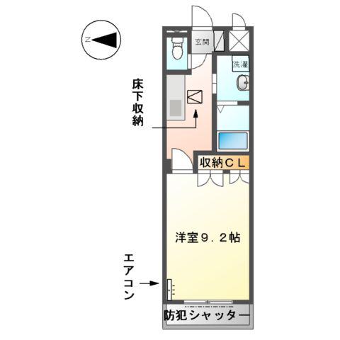 メルロウズプレイスD(1K/1階)の間取り写真