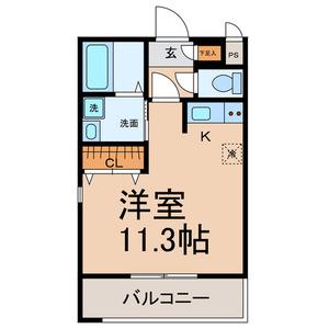 カトル・セゾンK(ワンルーム/4階)の間取り写真