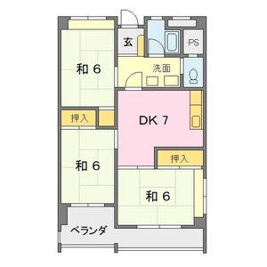 三宅ビル(3DK/2階)の間取り写真