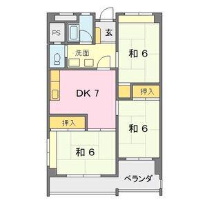 三宅ビル(3DK/3階)の間取り写真