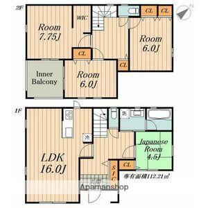 名鉄三河線 越戸駅 徒歩25分 2階建 築3年(4LDK)の間取り写真