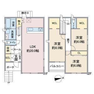 愛知環状鉄道 新豊田駅 徒歩8分 2階建 築2年(3LDK)の間取り写真