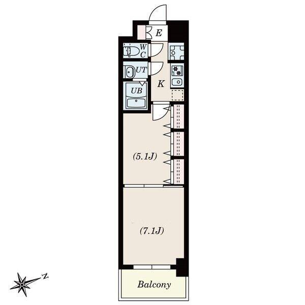 S-RESIDENCE神沢AFFORD(2K/1階)の間取り写真