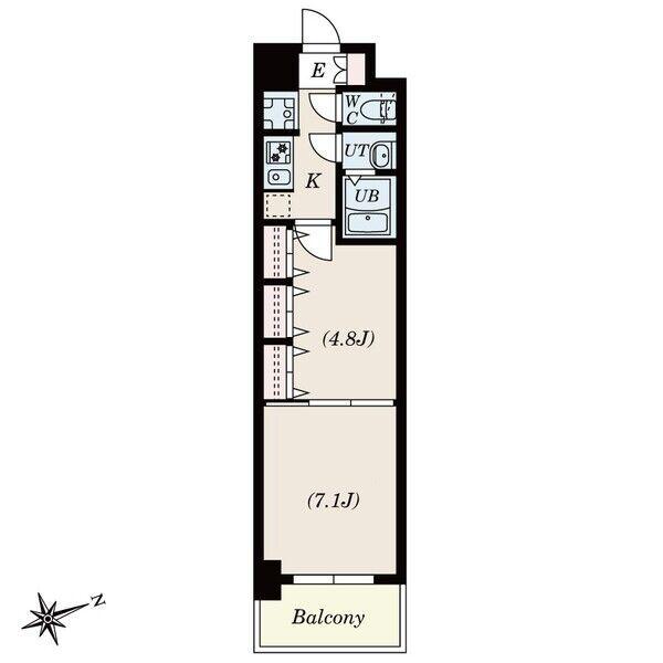 S-RESIDENCE神沢AFFORD(2K/1階)の間取り写真