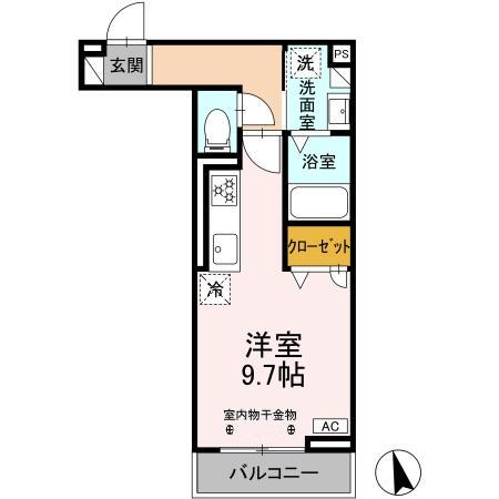 GRAND D-ROOM昭和町(ワンルーム/3階)の間取り写真