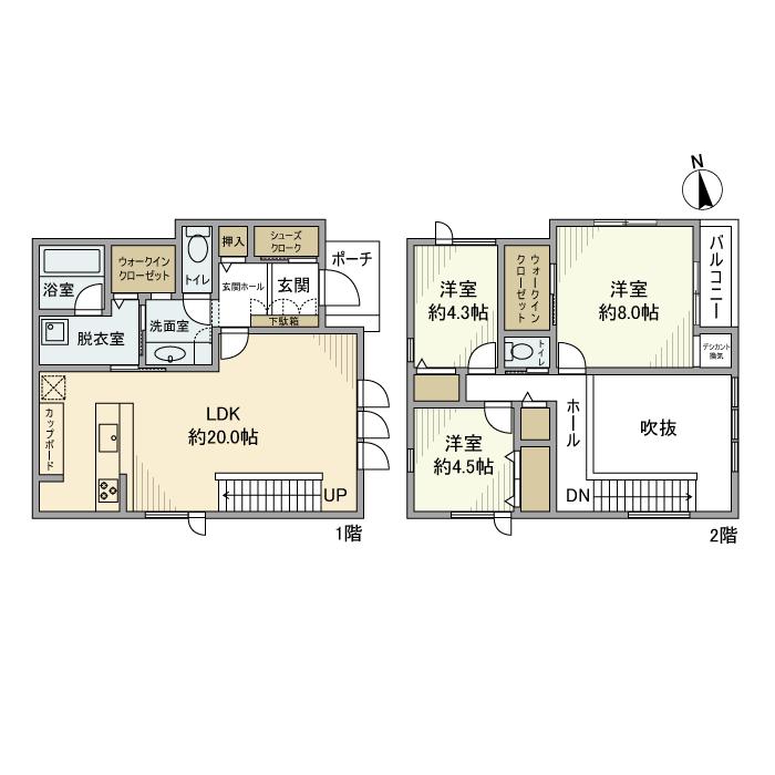 名鉄三河線 三河八橋駅 徒歩8分 2階建 築2年(3LDK)の間取り写真