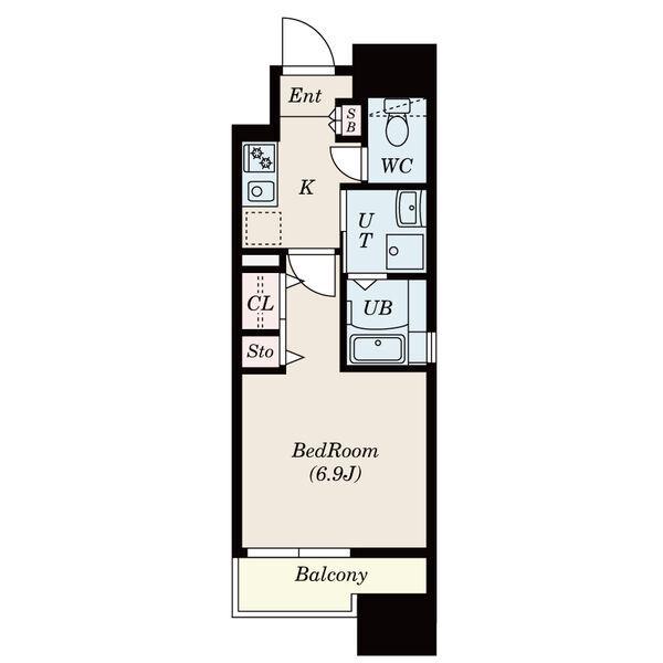 SーRESIDENCE豊田AVANTA12月契約(1K/12階)の間取り写真