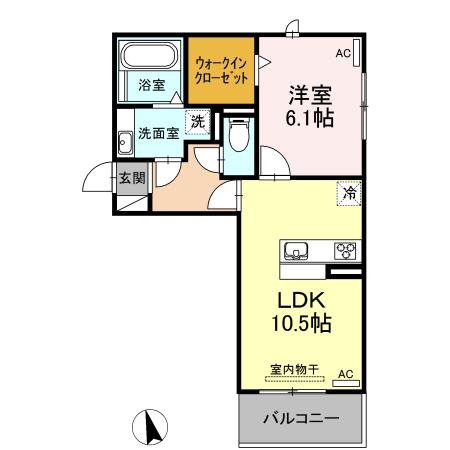 サンシャインヒルズ上挙母(1LDK/3階)の間取り写真