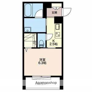 ロワール(ワンルーム/1階)の間取り写真