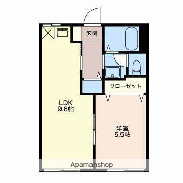 フォーブル安田(ワンルーム/1階)の間取り写真