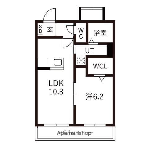 GRAND VILLA(2LDK/2階)の間取り写真