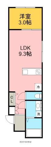 クレセント三河豊田(1LDK/3階)の間取り写真