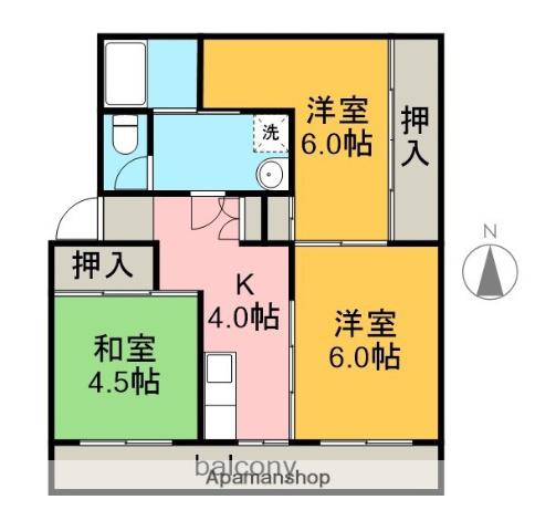 マンションはる(3K/1階)の間取り写真
