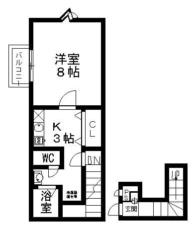 アンプルールブワフォーエヴァ(1K/2階)の間取り写真