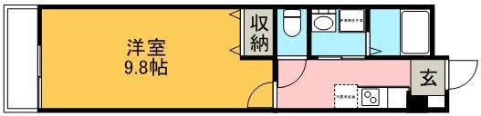 アンプルールリーブルPOLO(1K/2階)の間取り写真