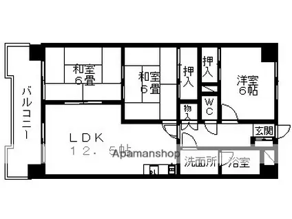アメニティ曙(3LDK/6階)の間取り写真