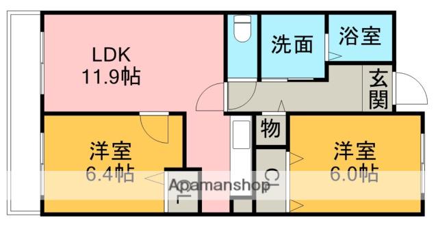 グレース・プラネット(2LDK/1階)の間取り写真