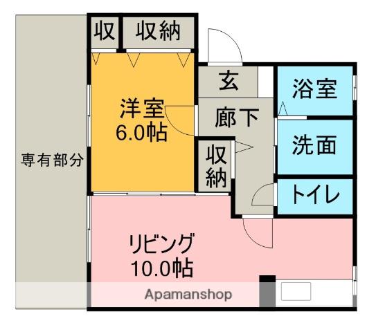 MAISONNETTEアルペンローゼ(1LDK/1階)の間取り写真