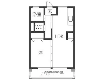 サンハイツしのぎ(1LDK/2階)の間取り写真