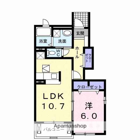 さくら荘(1LDK/1階)の間取り写真