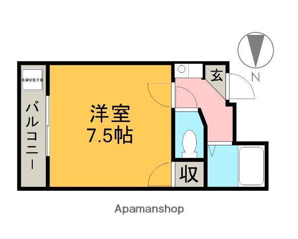 ラッフル春日井(1K/5階)の間取り写真