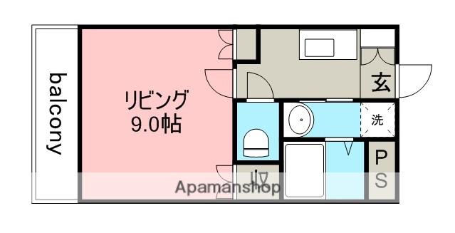 サフィーロⅡ(1K/1階)の間取り写真