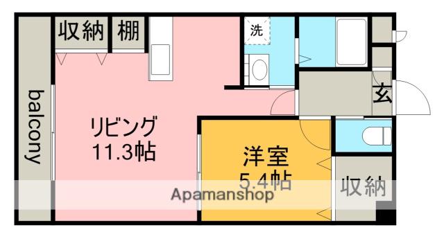 メゾン・ド・ソレイユ(1LDK/1階)の間取り写真