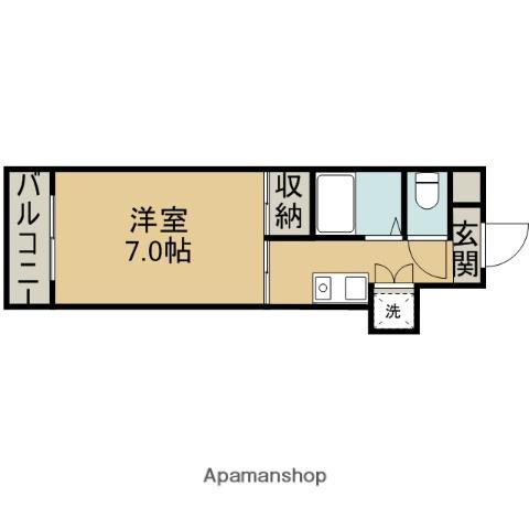 アーバンウエーブ白山(1K/2階)の間取り写真