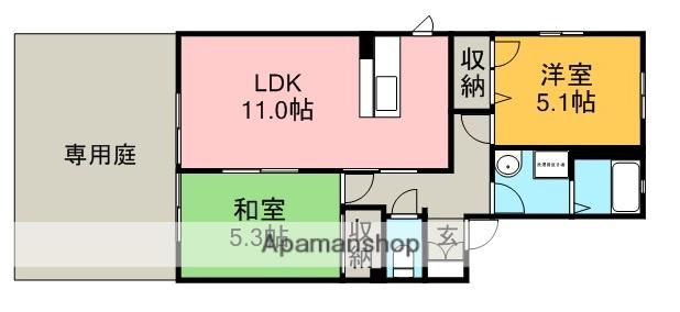 フェアリーテール(2LDK/1階)の間取り写真