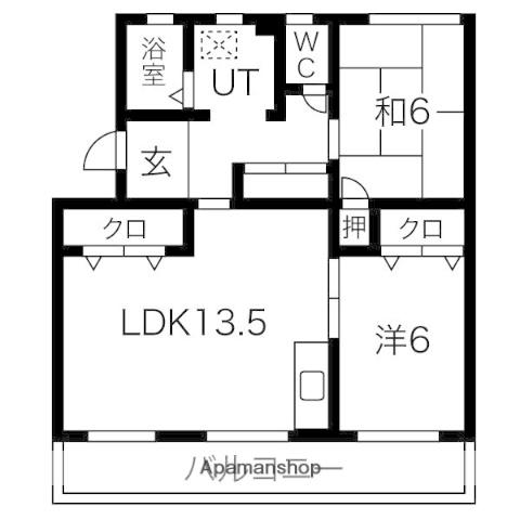 プリミエール林島(2LDK/4階)の間取り写真