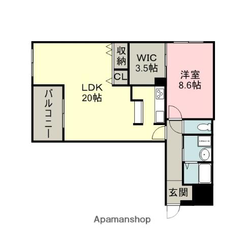 BOLSONS(1LDK/1階)の間取り写真
