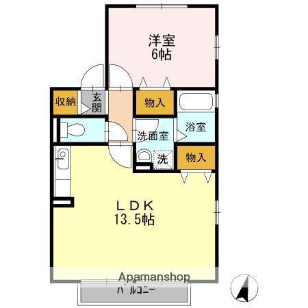 サン・フィールド(1LDK/1階)の間取り写真