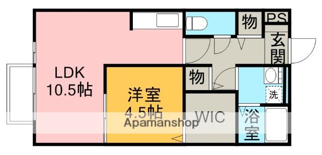 アムールⅡ(1LDK/2階)の間取り写真