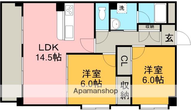 レージュ竜泉(2LDK/1階)の間取り写真