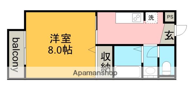 グリンピア(1K/1階)の間取り写真