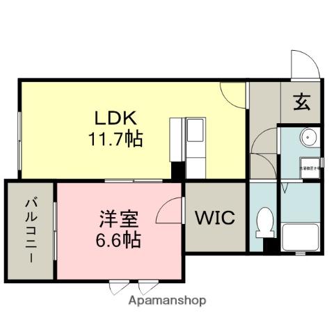 ヴェルトーレC棟(1LDK/1階)の間取り写真
