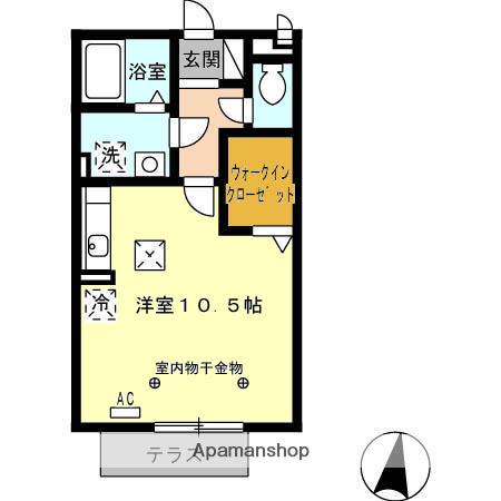 リヴェール不二ガ丘(ワンルーム/1階)の間取り写真