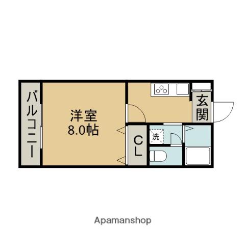 KEコーポ桃山(1K/1階)の間取り写真